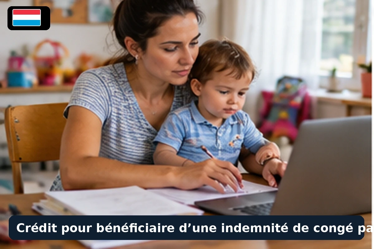 Mère en congé parental à la maison avec son bébé, consultant des documents de budget sur un canapé