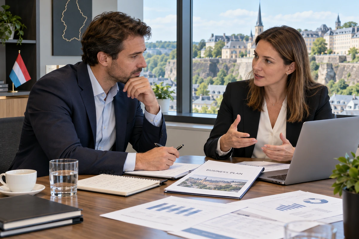 Jeune entrepreneur préparant son plan d’affaires sur un ordinateur portable dans un espace de travail partagé