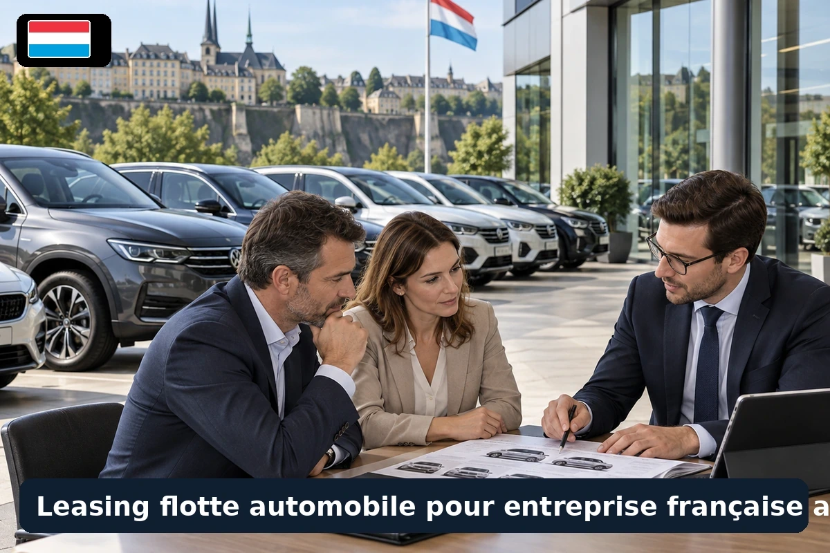 Rangée de véhicules d’entreprise de modèles variés alignés sur un parking de société en journée